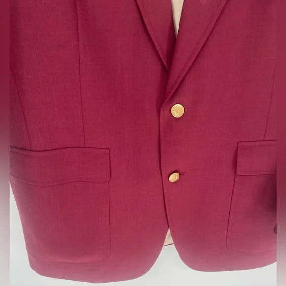 VTG Hart Schaffner Marx Jack Nicklaus Burgundy Blazer Gold Golf Bear Buttons